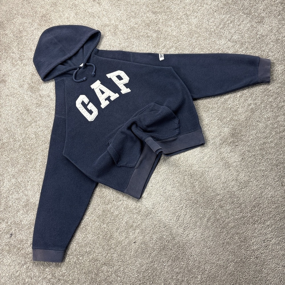 Vintage Y2L GAP Navy Blue Fleece Hoodie Medium